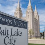 A scenic view of Salt Lake City with mountains in the background