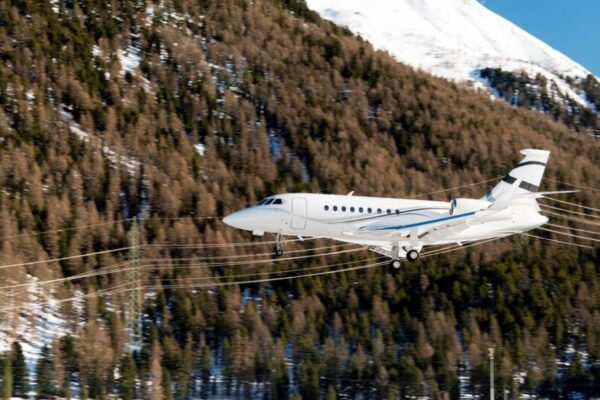 Bombardier Global Express private jet in flight, showcasing luxury and long-range capabilities.